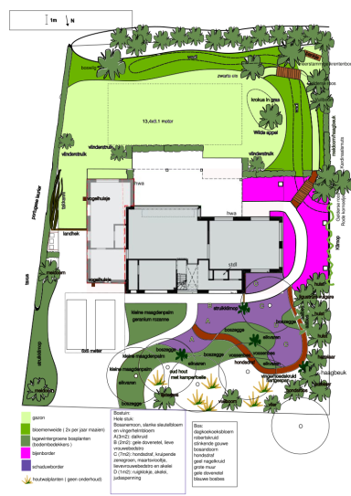 Door NatuurOase ontworpen en aangeplante tuin